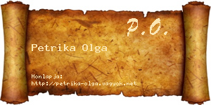 Petrika Olga névjegykártya