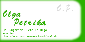 olga petrika business card
